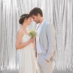 Poise3EHome 6FT x 8FT Silver Sequin Photography