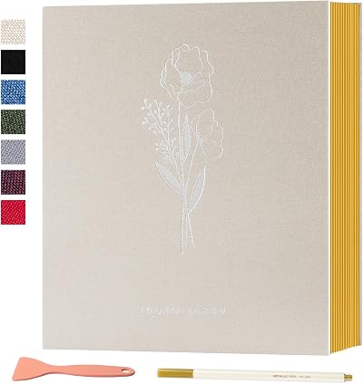 Lanpn Self Adhesive Photo Album 40 Pages Linen Scrapbook 6x4 7x5 A5 20 Sheets