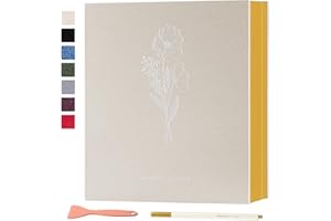 Lanpn Self Adhesive Photo Album Scrapbook 40 Pages, Linen Photos Albums DIY Sticky Magnetic Pages holds 4x6 5x7 A5 Picture fo