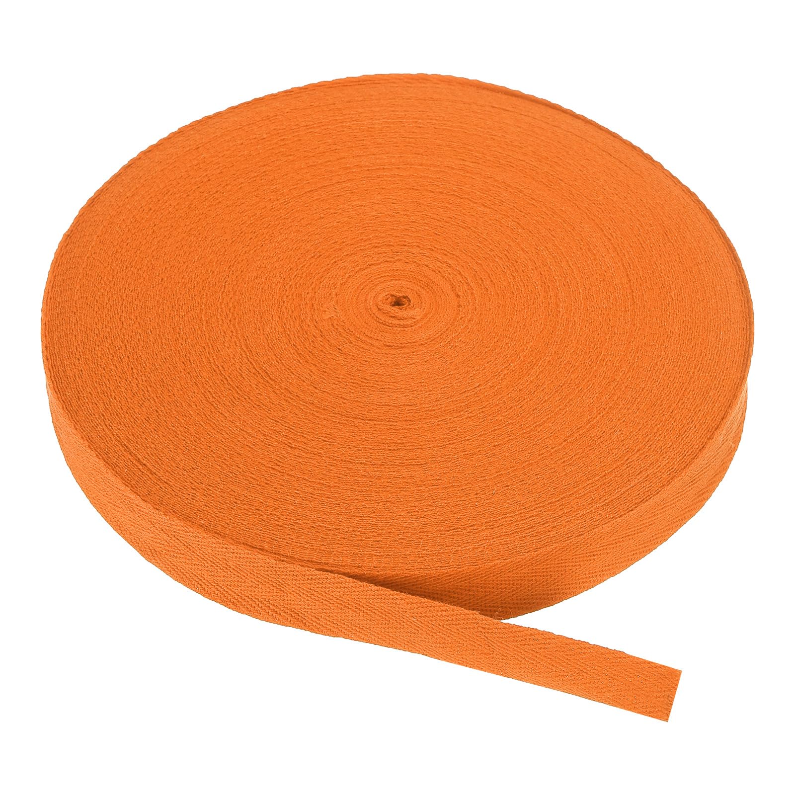 PATIKIL Cotton Twill Tape 25mm(1") 50 Yards Cotton Ribbon Bias Binding Tape Herringbone Webbing Trim for Sewing Gift Wrapping Craft DIY Orange