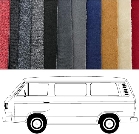 T3 Bus Turbodiesel Auto Teppich Komplettes Set In Velours Beige