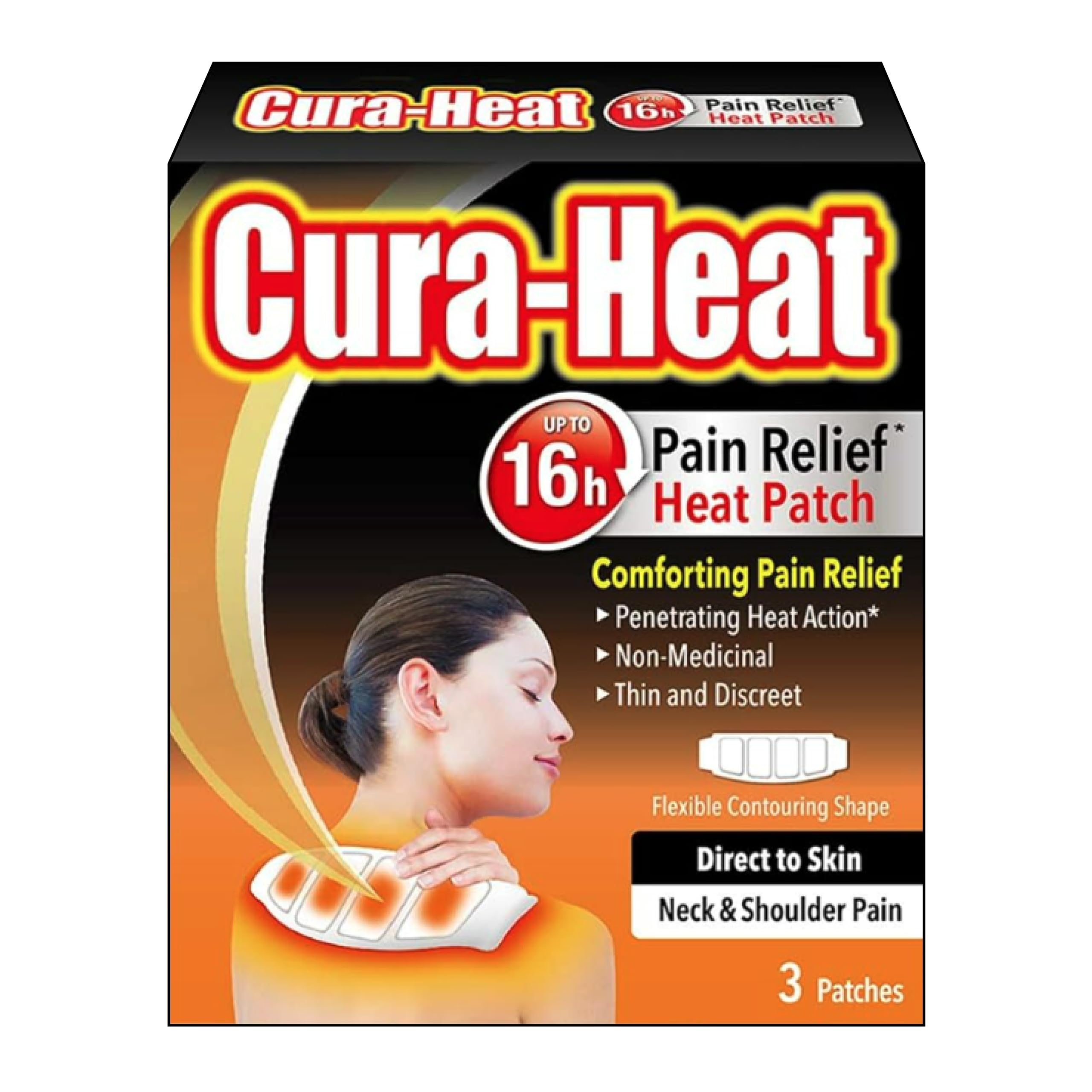 Cura-Heat Neck and Shoulder Pain Direct-to-Skin 3 Patches