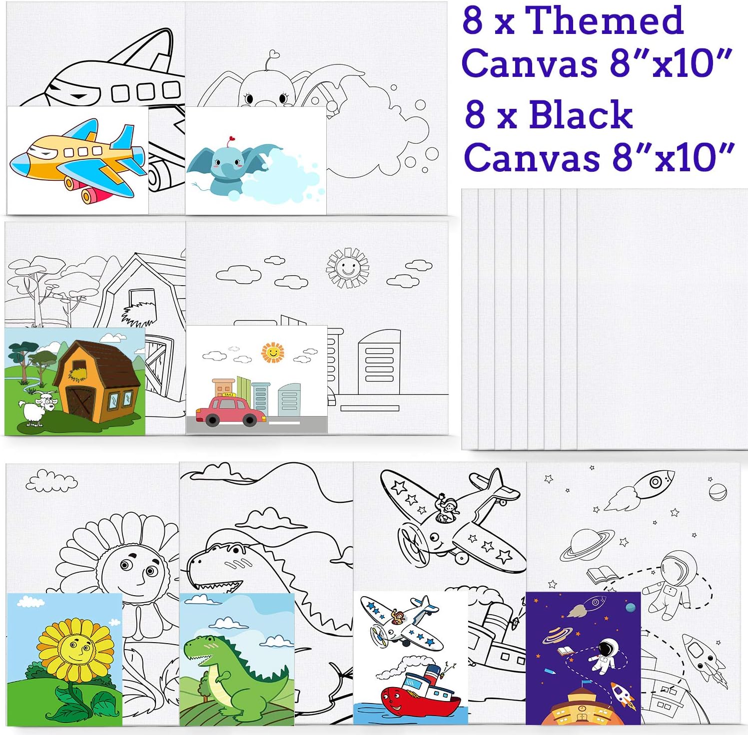 Acrylic Paint Set for Kids,66 PCS Art Supplies with Brushes, Acrylic Paint, Palette, Easel, Art Smock, Blank and Themed Drawing Board, Brush Cup and Sponges: Home & Kitchen