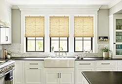 LazBlinds Cordless Bamboo Blinds, Roll Up Shades