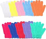 QCZJ Colourful Exfoliating Bath Shower Gloves 100% Nylon Body Scrubber 20 Pack