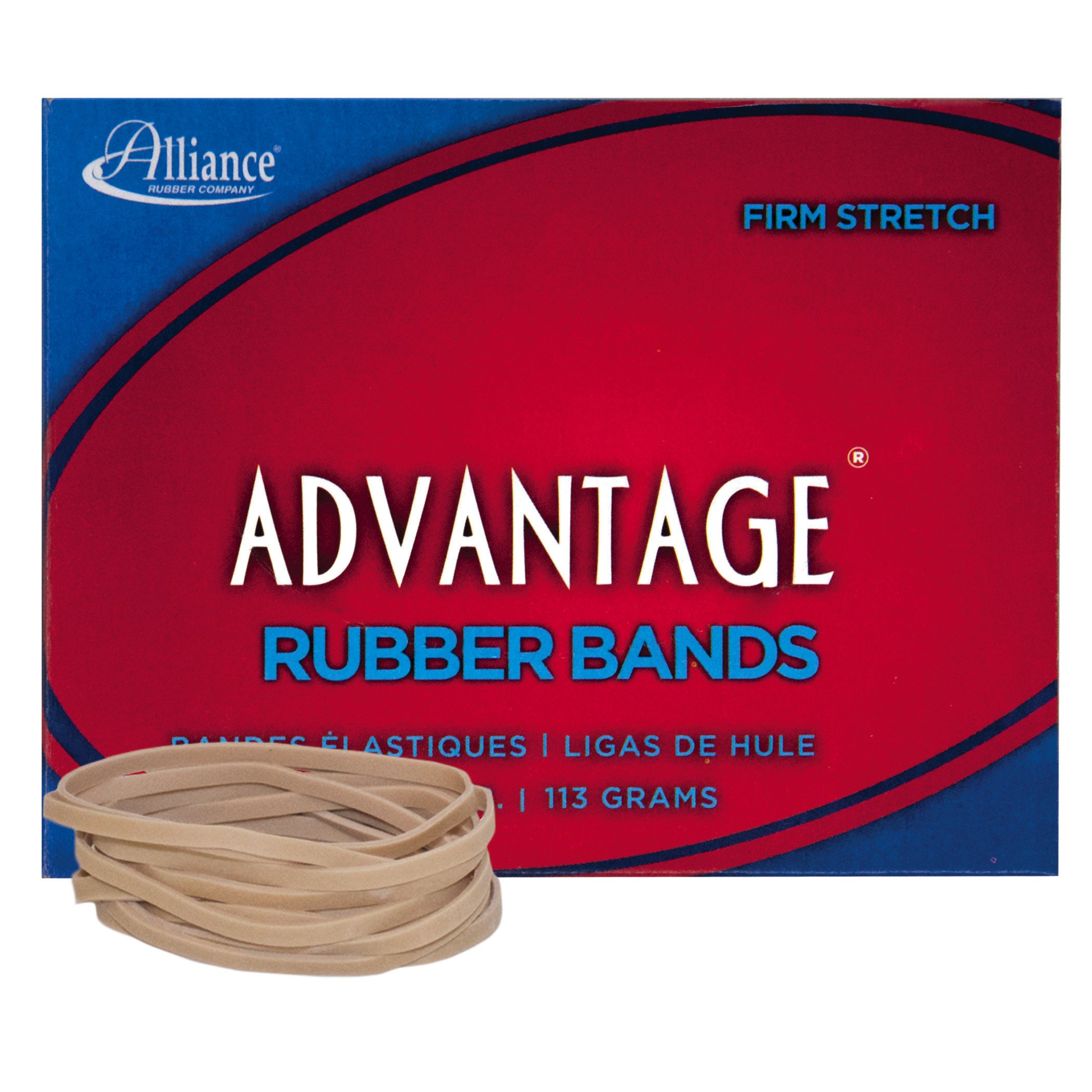 Alliance Rubber 26329 Advantage Rubber Bands Size #32, 1/4 lb Box Contains Approx. 175 Bands (3" x 1/8", Natural Crepe)