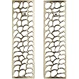 Deco 79 Aluminum Metal Abstract Home Wall Decor Cutouts Wall Sculpture, Set of 2 Wall Art 7" W, 22" H, Gold