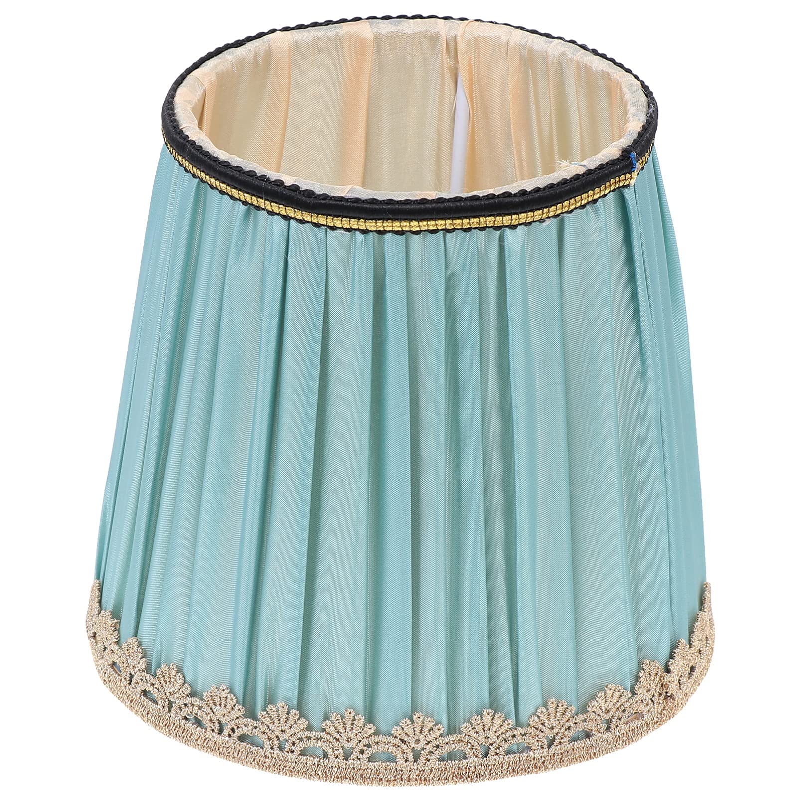 Uonlytech Green Lampshade Table Lamp - Fabric Cloth Shade, E14 Screw Bulb, Vintage Home Decor