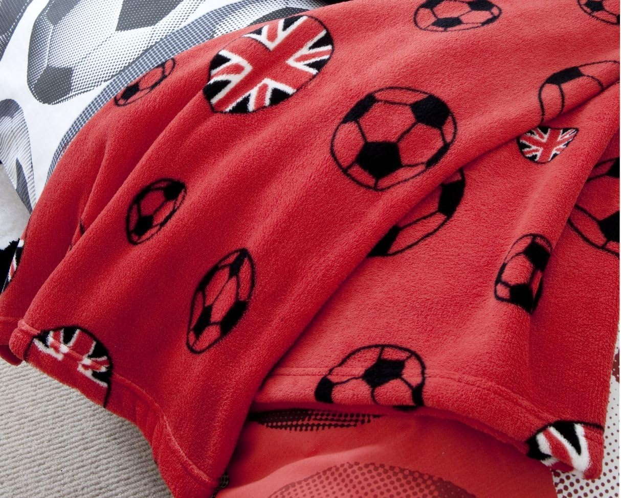 Catherine Lansfield Kids Football Throw - Red