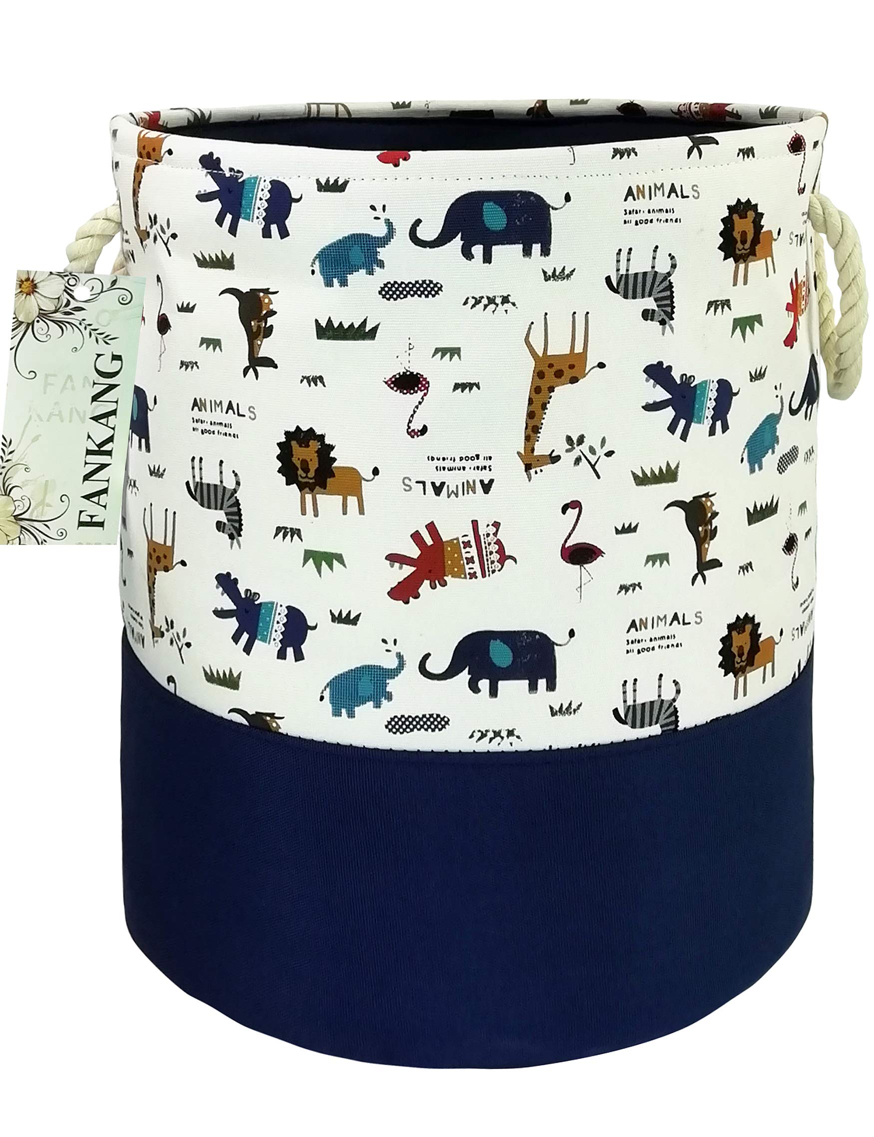 FANKANG Laundry Hamper Storage Bins Nursery Hamper Canvas Foldable Large Storage Baskets for Kids Toys Room, Nursery, Home,Gift Basket, Office, Bedroom, Clothes (Animal)
