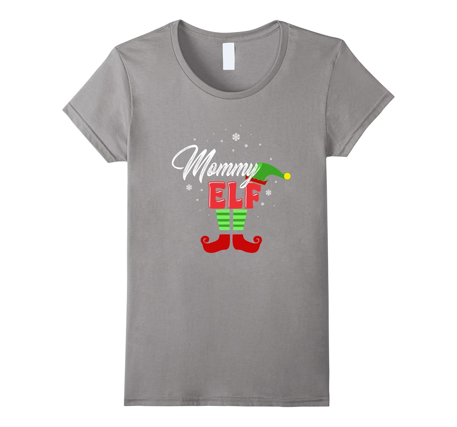 Womens Mom Elf Tshirt Christmas Elf Matching Family T-Shirt-ANZ