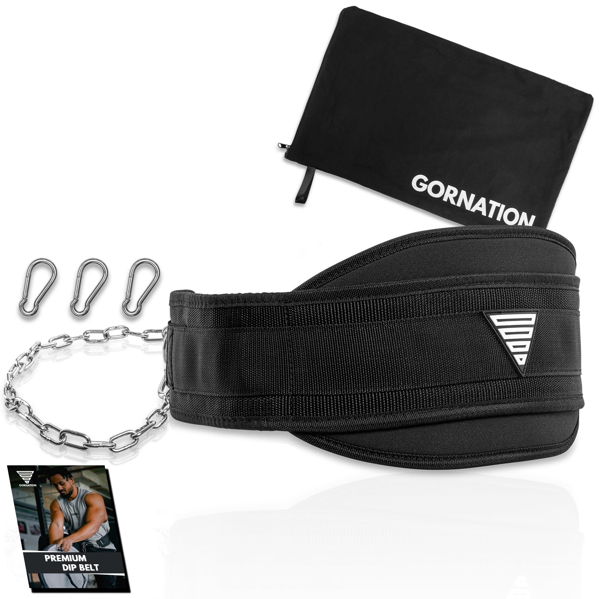 GORNATION Weight Belt Up to 1000 kg Load, Attaching an Extra Weight with Chain or Rope, Street Workout and Fitness, Stainless Steel Weight Belt