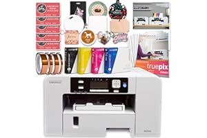 Sawgrass UHD Virtuoso SG500 Sublimation Color Printer Starter Bundle with Inks,Sublimation Paper,Tape,Blanks,Designs and Access to Exclusive Content,White