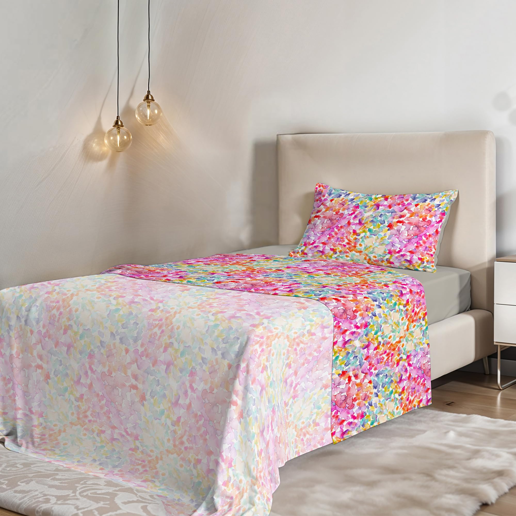 Fantasy bed sheet set in printed microfiber