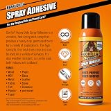 Gorilla Heavy Duty Spray Adhesive 400ml Fast Drying Clear Mist Wood Metal Fabric view 3