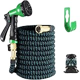 FOXEASE Expandable Garden Hose 75FT, Water Collapsible Hose with 8 Function Spray Nozzle, Durable 3-Layers Latex Core with 3/