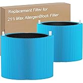 Selfgurher 211i Max AllergenBlock Replacement Filter Compatible with Blue Pure 211i Max Air Purifier, Premium Filter and Activated Carbon for Blue Pure 211i Max, Compare to part # F2MAX 2pack