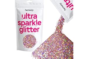 Hemway Rose Gold Holographic Mix Glitter Chunky Multi Purpose Dust Powder Arts & Crafts Wine Glass Decoration Weddings Flowers Cosmetic Face Eye Body Nails Skin Hair Festival 100g