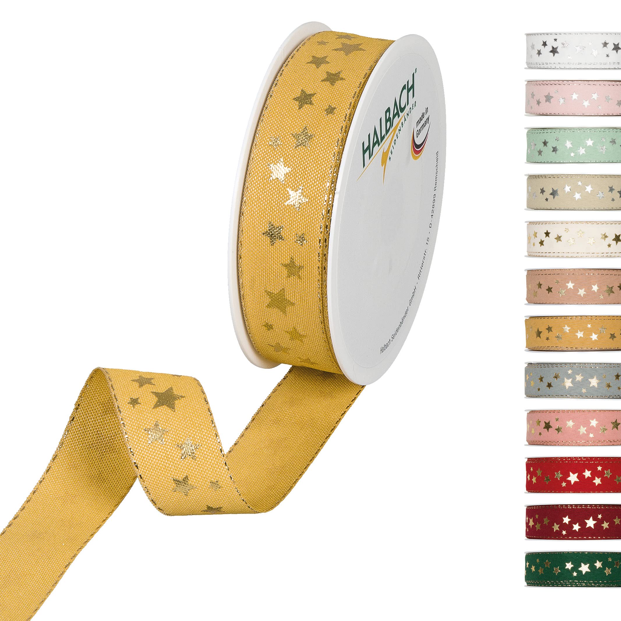 Halbach Seidenbänder 295 Christmas Polyester Honey Ribbon 25mm x 18m