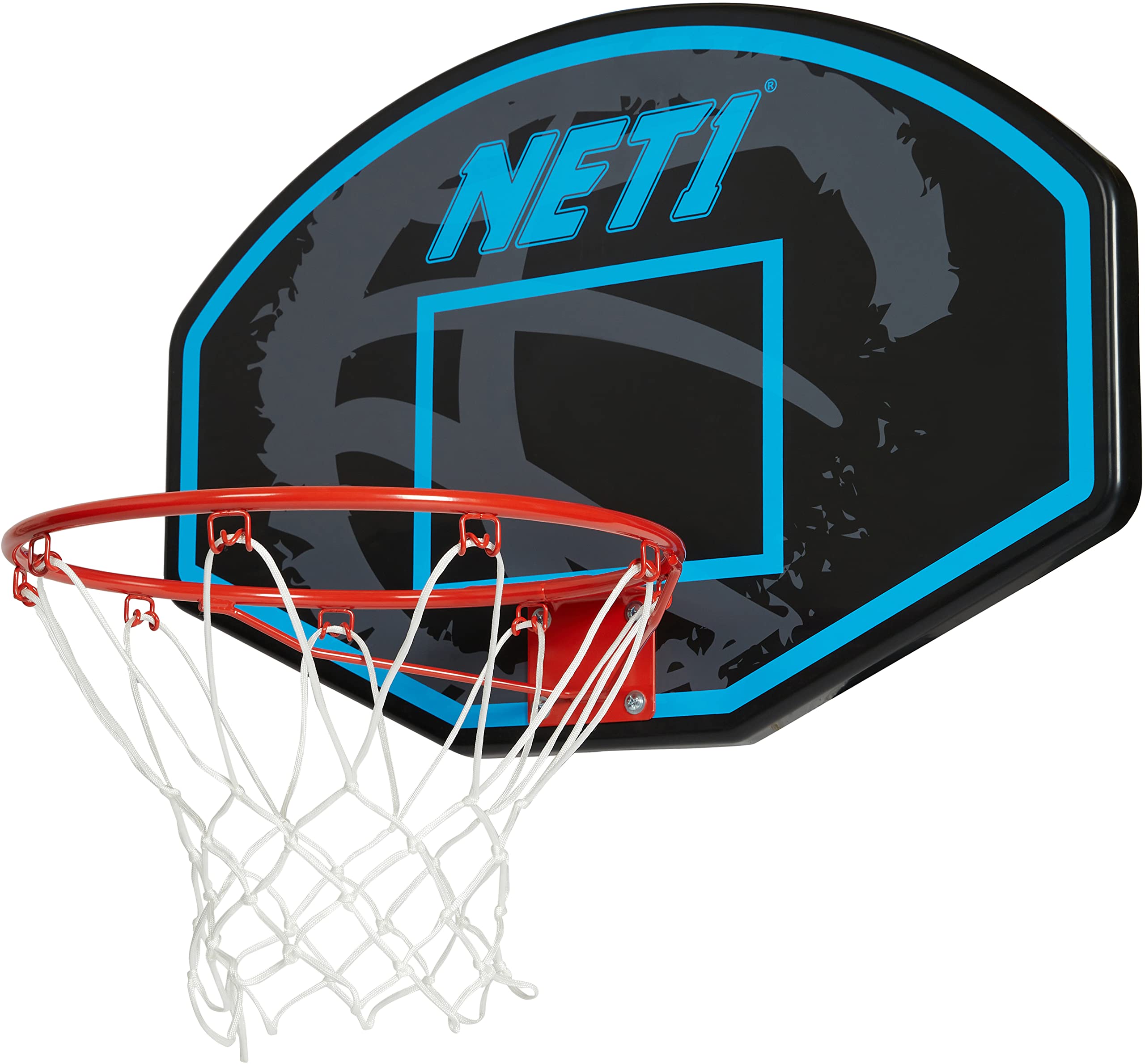 NET1 | Premium Basketball Backboard & Net System For Kids | Ultra Durable 15" Solid Steel Hoop | Wall-mounted or Portable Height Adjustable | Padded Pole