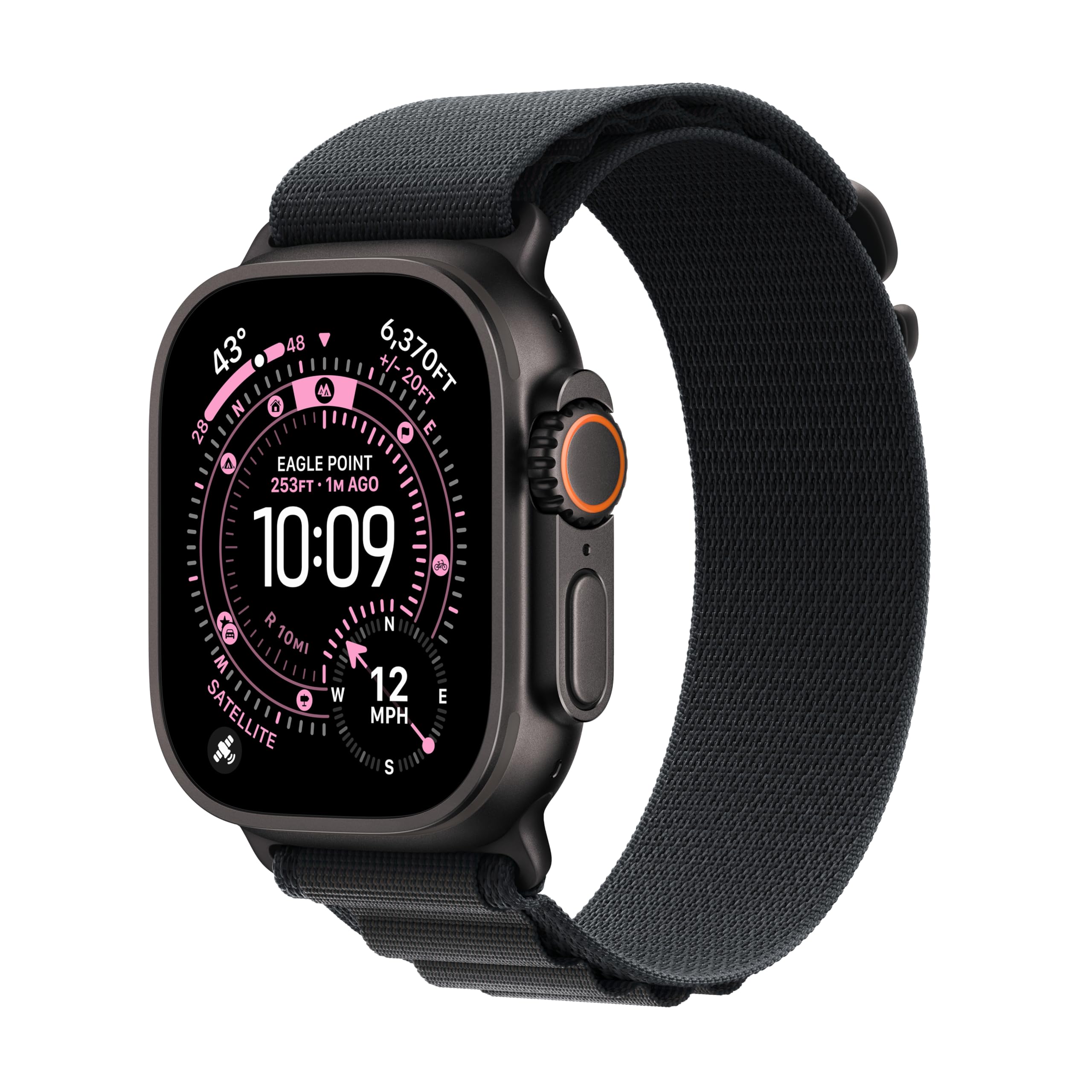 Apple Watch Ultra 3 [GPS + Cellular 49mm] Running & Multisport Smartwatch w/Rugged Titanium Case w/Black Alpine Loop - L. Satellite Communications, Advanced Health & Fitness Tracking