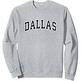 Dallas Texas TX Vintage Varsity Sports Navy Text Sweatshirt