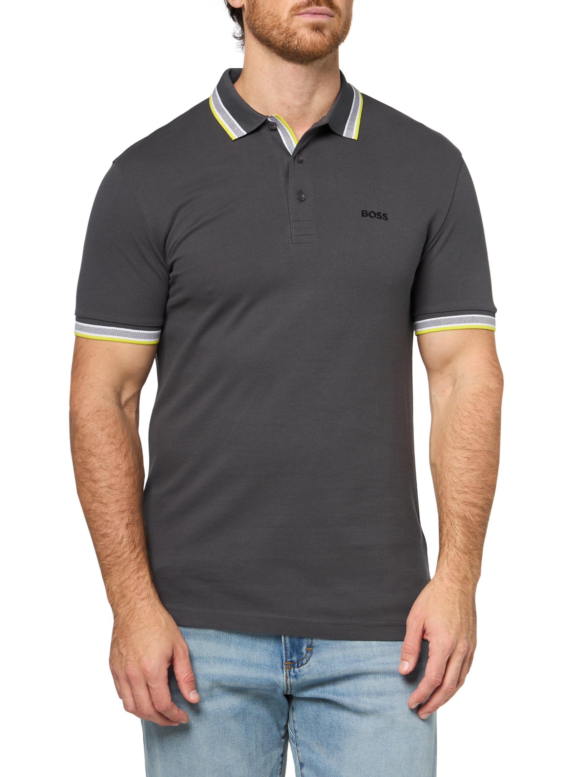 BOSS, Paddy Short Sleeve Polo Shirt, Asphalt, XL Image BOSS, Paddy Short Sleeve Polo Shirt, Asphalt, XL Image