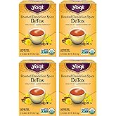 Yogi Roasted Dandelion Spice DeTox Tea, 16 Tea Bags (4 Pack) | Organic DeTox Blend with Roasted Dandelion Root, Dandelion Root, Cinnamon Bark and Cocoa Shell for Cleansing