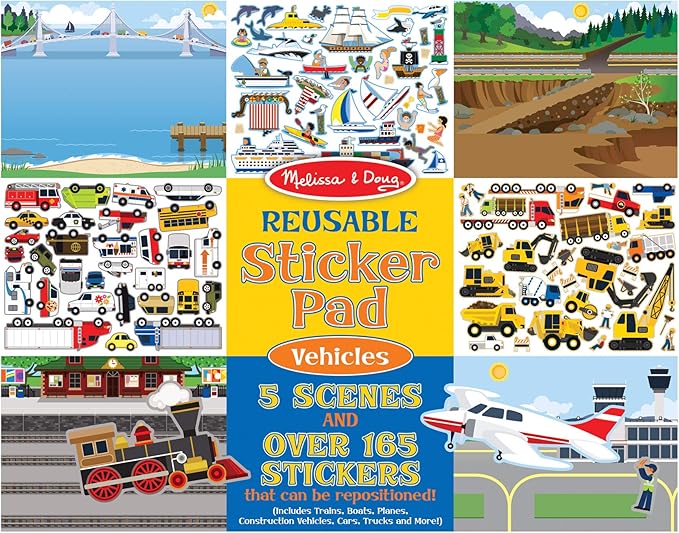 melissa and doug reusable sticker pad vehicles