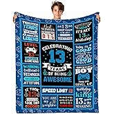 INXENG 13 Year Old Boy Gifts, Birthday Gifts for 13 Year Old Boy, Happy 13th Birthday Boys Blanket 60"x50", 13th Birthday Decorations for Boys