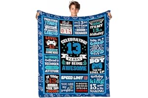 INXENG 13 Year Old Boy Gifts, Gifts for 13 Year Old Boy, 13th Birthday Blanket 50"x60", 13th Birthday Gift for Boys, 13th Birthday Decorations for Boys
