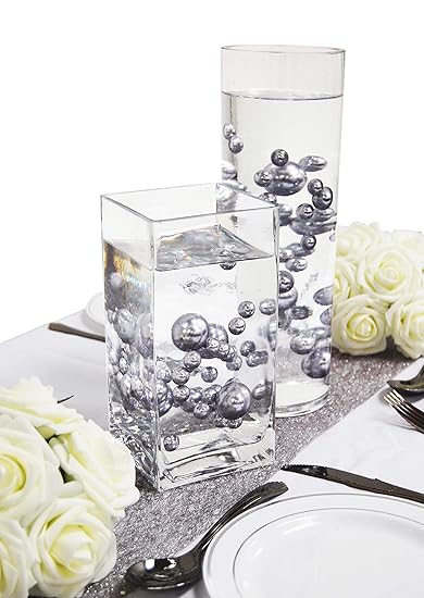 Black Evershine Floating Vase Filler Pearl No Hole Assorted Size