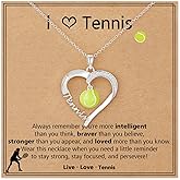 Lydow Volleyball/Softball/Basketball/Baseball Necklace Gifts for Girls, Sport Accessories Birthday Christmas Jewelry for Her 16+3 Inches