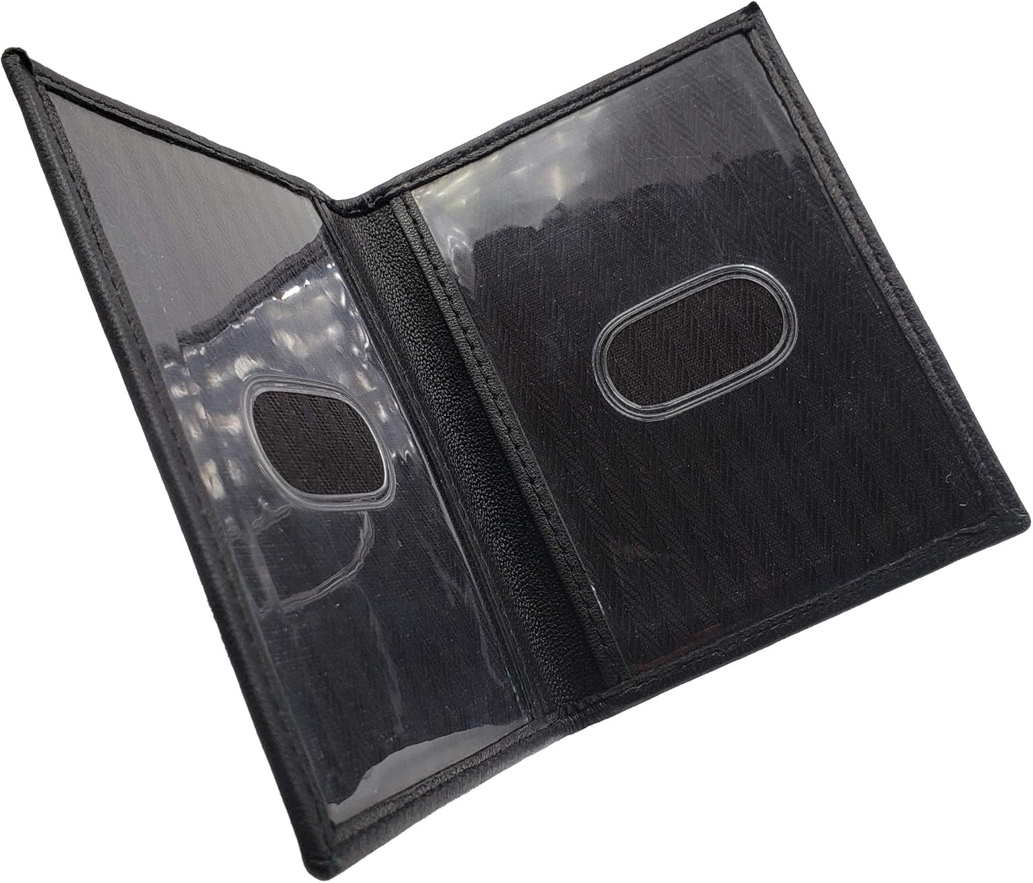 Ag Wallets Mens Genuine Leather Double ID Licence Bifold Wallet (Black