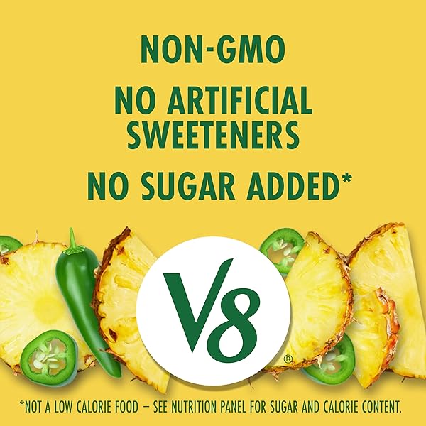 V8 PINEAPPLE JALAPENO 100% FRUIT AND VEGETABLE JUICE, 8 FL OZ CAN (24 PACK)