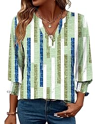 LOMON Women's 2025 Fashion Tops 3/4 Length Sleeve