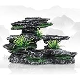 Aquazoo Aquarium Decor Mountain View Stone Ornament, Premium Landscape Fish Tank Decorations, Fish Tank Accessories, Ideal for Betta, Snails, Turtle, Hiding, Playing, Basking and Resting Spots
