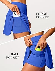 SANTINY 14" Tennis Skirt Golf Skorts with Pockets