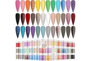 SAVILAND Color Artistry Acrylic Powder Set 36 Colors: Creative Palette Keratin Acrylic Nail Powder Pink Nude Yellow White Nail Powders Kit For Extension Carving DIY Manicure 10g