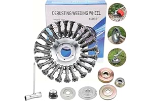 FIFATOPO Indestructible Steel Wire Grass Trimmer Head,Weed Wacker Blade Eater, Weed Wacker Head Attachments,Weeding Disc Blade,Compatible with Stihl String Wire Brush Weed Trimmer Head. (8 inch)
