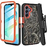 Thousandgear Compatible for Samsung Galaxy A17 2025, Built in Screen Protector, Belt Clip Holster Heavy Duty Defender Case Dustproof Shockproof Protection (Camo)