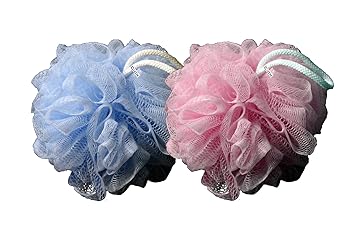 Cion Bath Sponge | Ultra Soft Exfoliating Loofah-Sponge-Scrub-Pouf for Shower (Blue & Pink)