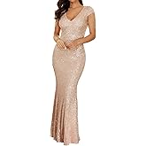 Women 1920s Plus Size Formal Dress Tassels Sleeve Sequins Gatsby Maxi Evening Gown