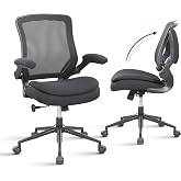 BOLISS Ergonomic Office Chair with Double Seat Cushion &ndash; Mesh Desk Chair Without Arms for Space Saving, Adjustable Swivel Computer Task Chair with Rocking Mode &amp; Lumbar Support (Regular Height)