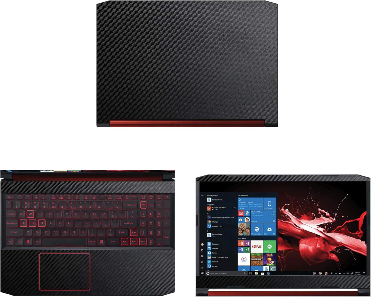 Decalrus - Protective Decal for Acer Nitro 5 AN515-54 (15.6