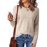 EVALESS Fall Sweaters for Women 2025 Fashion Long Sleeve Crewneck Knit Pullover Tops Teacher Outfits Winter Clothes