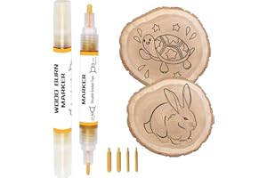 EIGTWEN 2 PCS Wood Burn Marker Pen, Wood Marker Burning Pen Used for Drawing Wooden Burning Marker, Making It an Ideal Choice for Making Gifts, Handicrafts. Suitable for Beginners(comes with 4 nibs