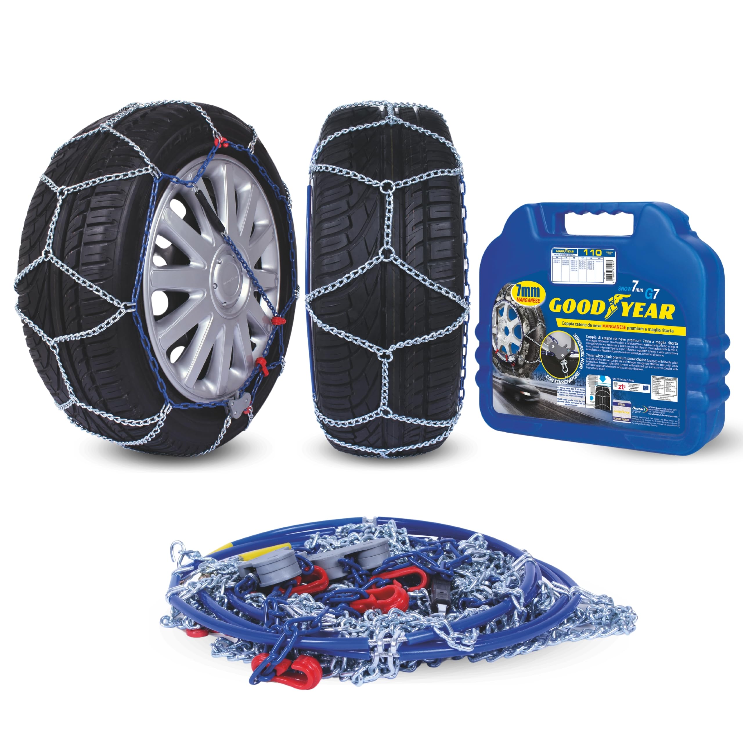 Goodyear 77956: 7 mm Car passenger snow chains, TUV and ONORM approved, Size 110