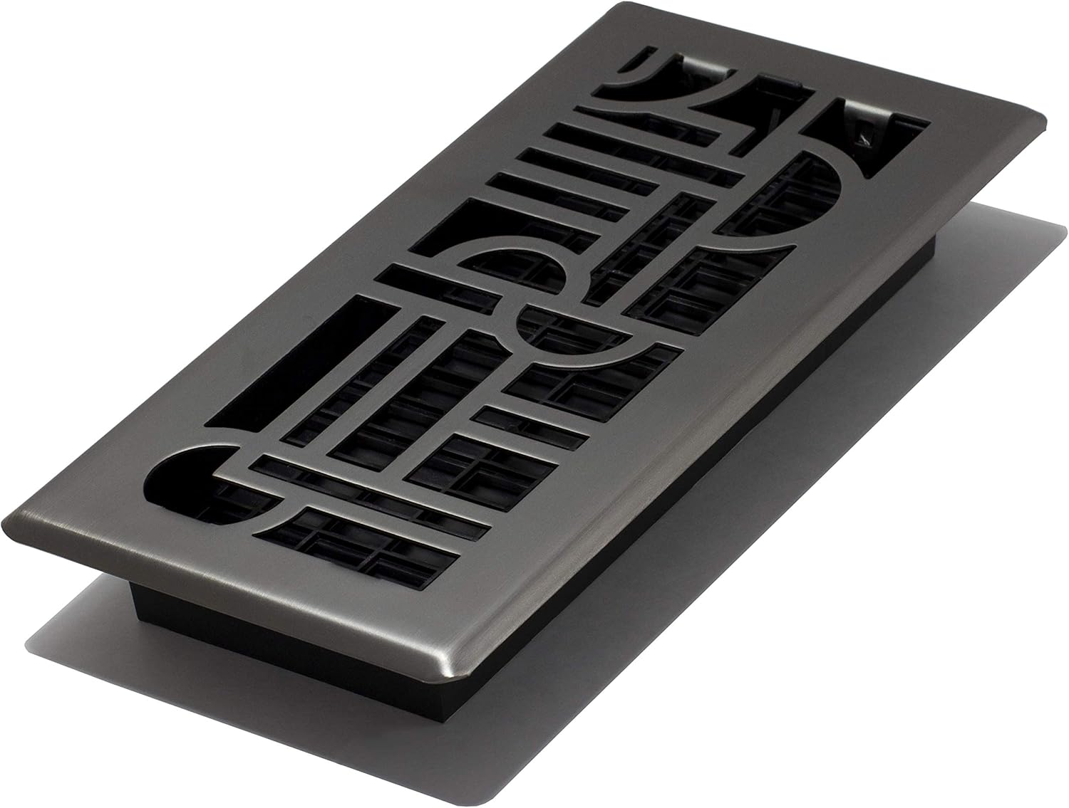 Registers, Grilles & Vents - Décor Grates ADH410-GM Art Deco Floor Register, 4x10 Inches, Gun Metal