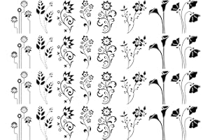 CAPTIVE DECALS Fantasy Flower 1-1/4" Black Fused Glass Decals